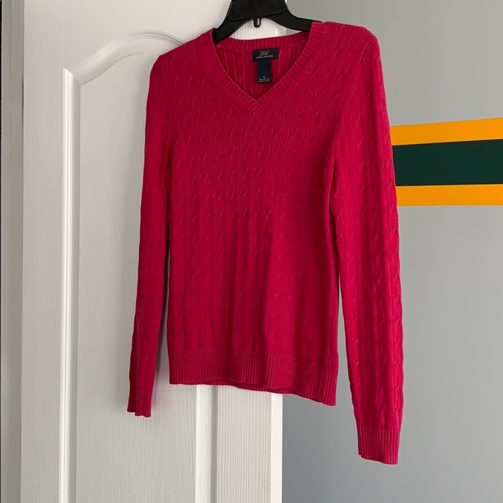 Magenta Brooks Brothers V Sweater